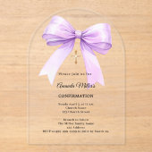Lavender bow cream girl Confirmation arch Acryleinladungen (Vorderseite)