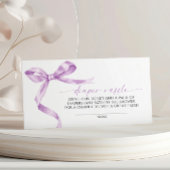 Lavender Bow Diaper Raffle Begleitkarte