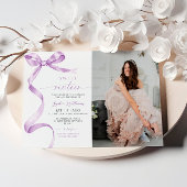 Lavender Bow Foto Sweet 16 Geburtstag Einladung