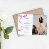 Lavender Bow Foto Sweet 16 Geburtstag Einladung