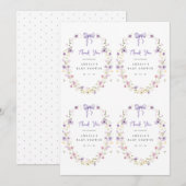Lavender Bow Gift Tag Printable Einladung (Vorne/Hinten)