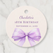 Lavender bow ivory DIY write by hand birthday Geschenkanhänger (Vorderseite)