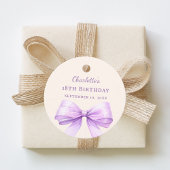 Lavender bow ivory DIY write by hand birthday Geschenkanhänger