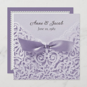 Lavender Bow on Lace Wedding Vow Erneuerung Einladung
