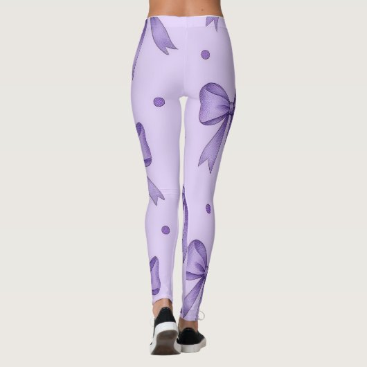 Lavender Bow Pattern Leggings (Rückseite)