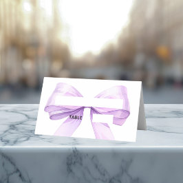 Lavender bow Place Cards Elegant Folded Platzkarte