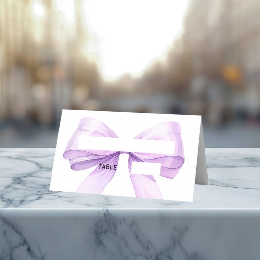 Lavender bow Place Cards Elegant Folded Platzkarte