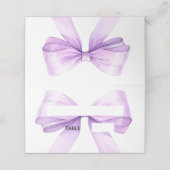 Lavender bow Place Cards Elegant Folded Platzkarte (Außenseite Aufgefaltet)