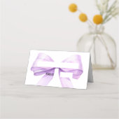 Lavender bow Place Cards Elegant Folded Platzkarte (Vorderseite)