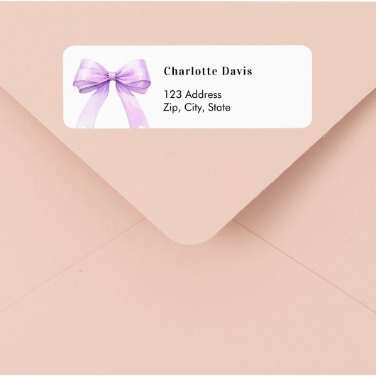 Lavender bow return address