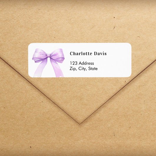 Lavender bow return address 
