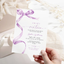 Lavender Bow Sweet 16 Geburtstag Einladung