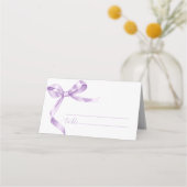 Lavender Bow Wedding Platzkarte (Vorderseite)