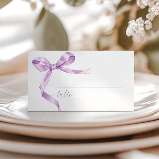 Lavender Bow Wedding Platzkarte