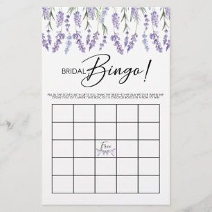 Lavender Brautparty Bingo Game