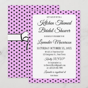Lavender Brautparty Black Polka Dots and Bows