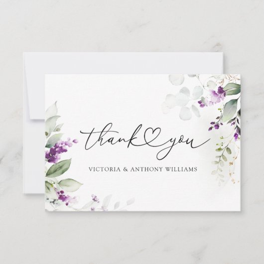 Lavender Brautparty Flat Danke Karten (Vorderseite)