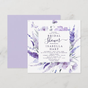 Lavender Brautparty Floral Botanisches Elegantes Einladung