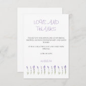 Lavender Brautparty Vielen Dank Dankeskarte (Vorne/Hinten)