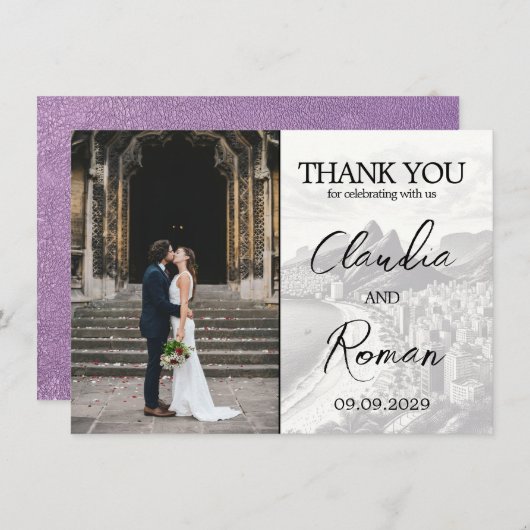 Lavender Brazil Passport Dankeskarte (Vorne/Hinten)