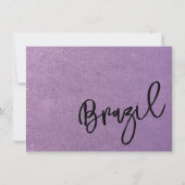 Lavender Brazil Passport Dankeskarte (Rückseite)
