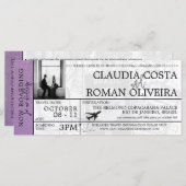 Lavender Brazil Wedding Boarding Pass Einladung (Vorne/Hinten)