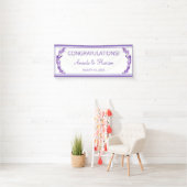 Lavender Breeze Floral Wedding Banner (Insitu)
