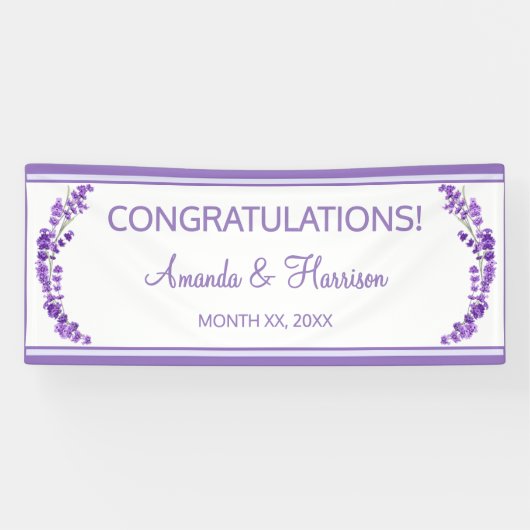Lavender Breeze Floral Wedding Banner (Horizontal)