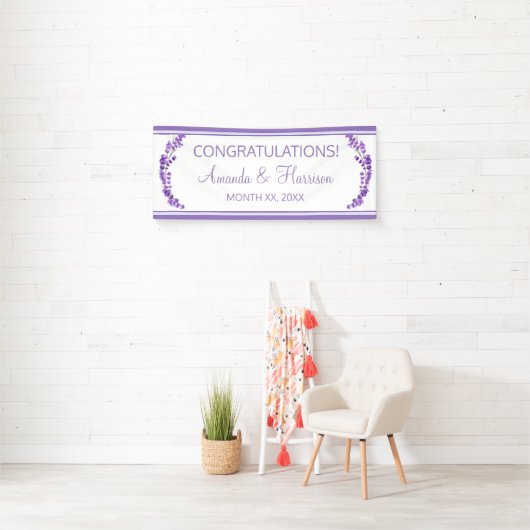 Lavender Breeze Floral Wedding Banner (Insitu)