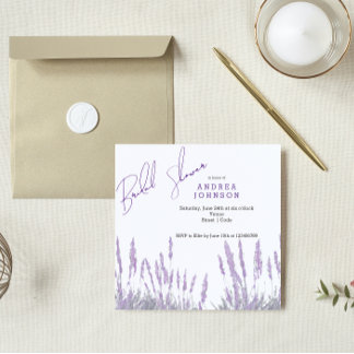Lavender Bridal Dusche Einladung
