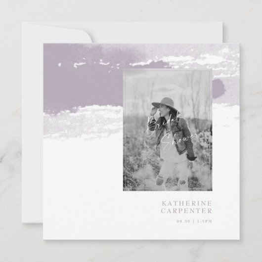 Lavender Bride Foto Square Brautparty Einladung (Vorderseite)