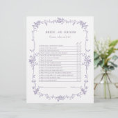 Lavender 'Bride or Groom' Bridal Shower Game  (Stehend Vorderseite)