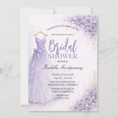Lavender Bridesmaid Dress Bridal Shower Einladung (Vorderseite)