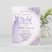Lavender Bridesmaid Dress Bridal Shower Einladung (Stehend Vorderseite)
