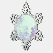 Lavender Broadleaf Mist Schneeflocken Zinn-Ornament (Rechts)