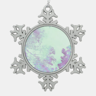 Lavender Broadleaf Mist Schneeflocken Zinn-Ornament