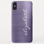 Lavender Brushed Metal Personalisiertes Skript Case-Mate iPhone Hülle (Rückseite)