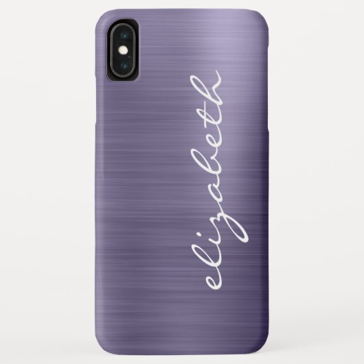 Lavender Brushed Metal Personalisiertes Skript Case-Mate iPhone Hülle (Rückseite)