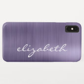 Lavender Brushed Metal Personalisiertes Skript Case-Mate iPhone Hülle (Rückseite (Horizontal))