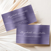 Lavender Brushed Metal Script Makeup Artist Busine Visitenkarte