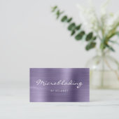 Lavender Brushed Metal Script Microblading Visitenkarte (Stehend Vorderseite)