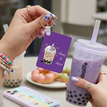lavender bubble tea charm boba bliss glossy sip