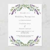 Lavender Budget Hochzeit Einladung (Vorderseite)