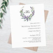 Lavender Budget Hochzeit Einladung