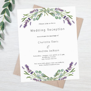 Lavender Budget Hochzeit Einladung