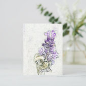 Lavender Bumblebee Pencil Postkarte (Stehend Vorderseite)