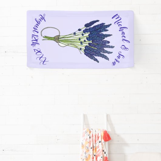 Lavender Bunch Garden Party Wedding Brautparty Banner (InSitu)