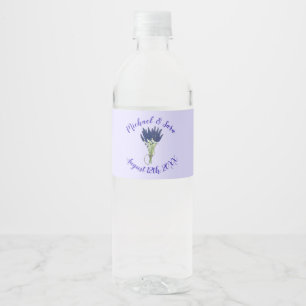 Lavender Bunch Garden Party Wedding Brautparty Wasserflaschenetikett