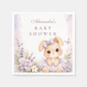 Lavender Bunny Floral Baby Shower Serviette (Vorderseite)