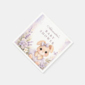 Lavender Bunny Floral Baby Shower Serviette (Ecke)